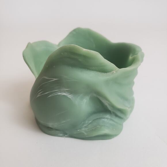VTG 80s Dina Soapstone Retro Trinket Dish Beta Fish Bathroom Teal Marbled Beach - Picture 4 of 11